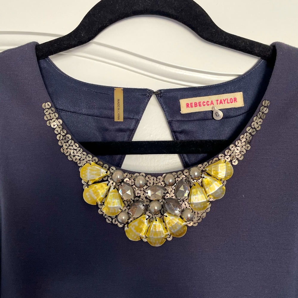 Shift dress w neck detail by Rebecca Taylor